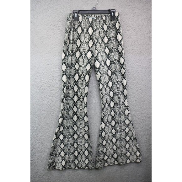 Chatoyant Snakeskin Print Bell Bottoms Pants-Size Small - Picture 1 of 9